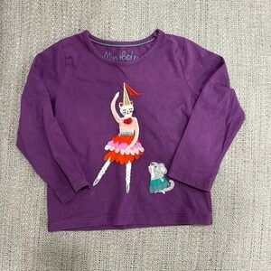 Mini Boden Purple Graphic Long Sleeve Shirt